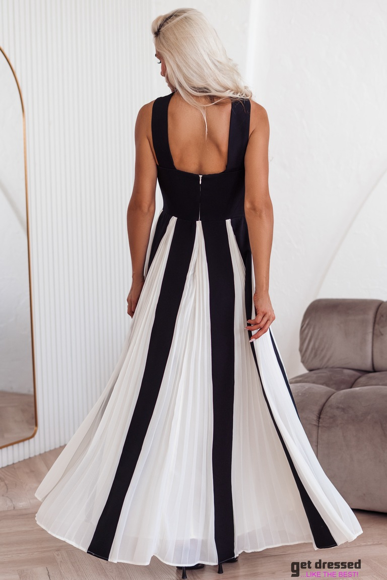 Maxi kleita Esther – Melna/balta
