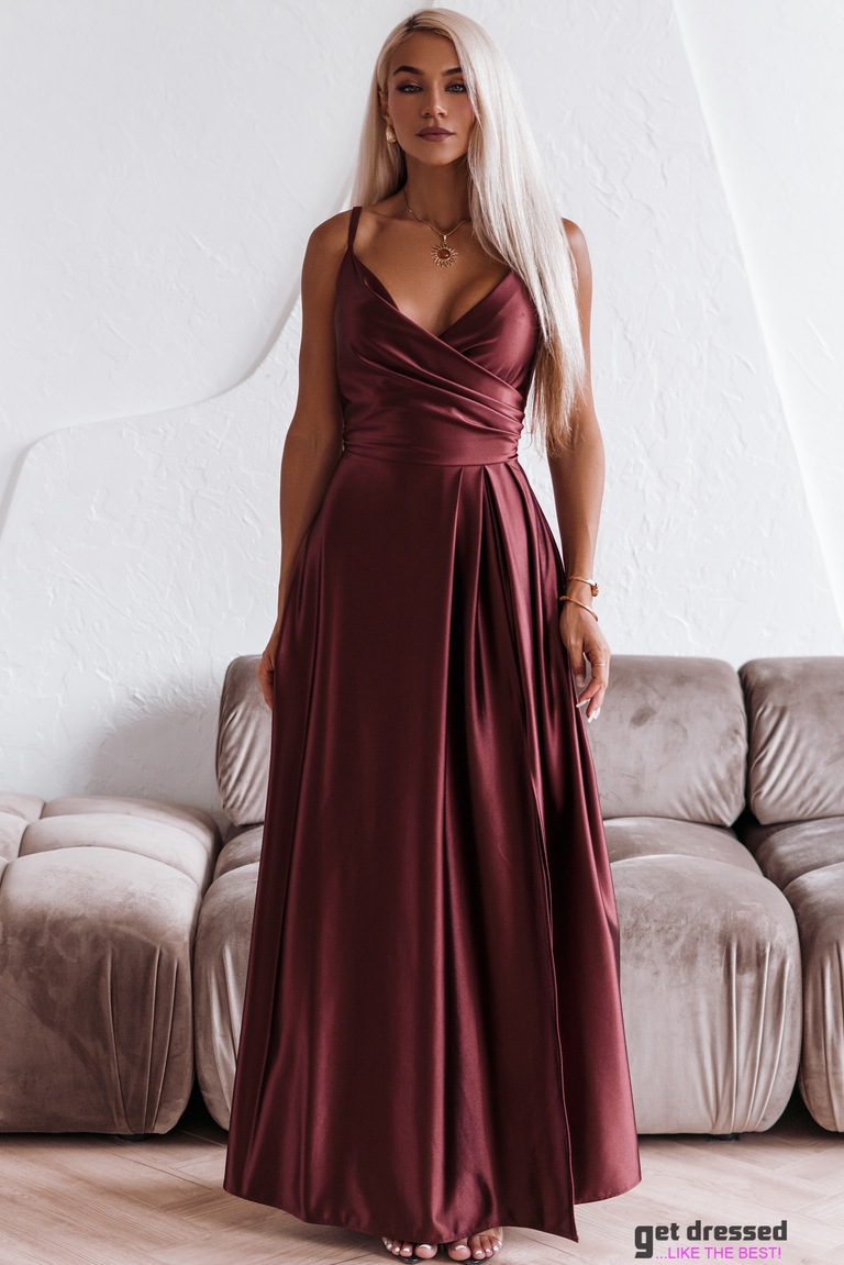 Maxi kleita Coco – Kastaņsarkana