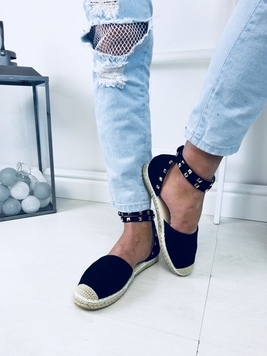 Melnas espadrilas ar radzēm