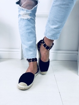 Melnas espadrilas ar radzēm